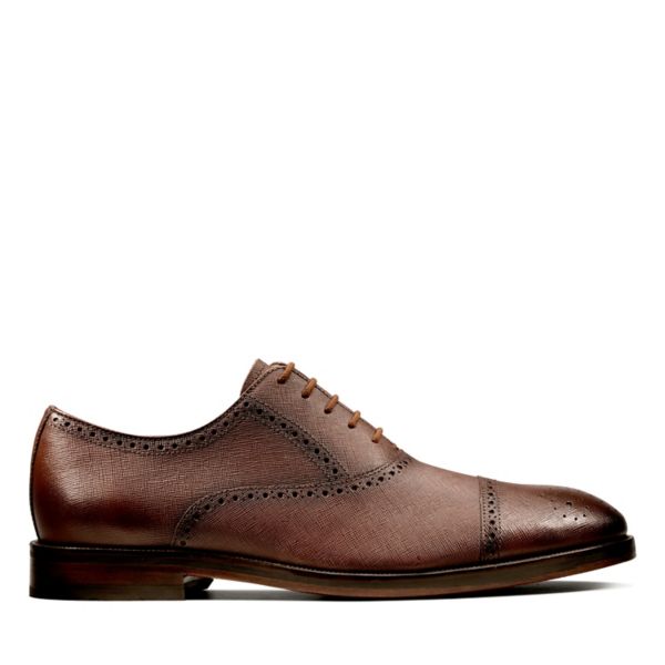 Clarks Mens Oliver Limit Wide Fit Shoes Brown | USA-7219840